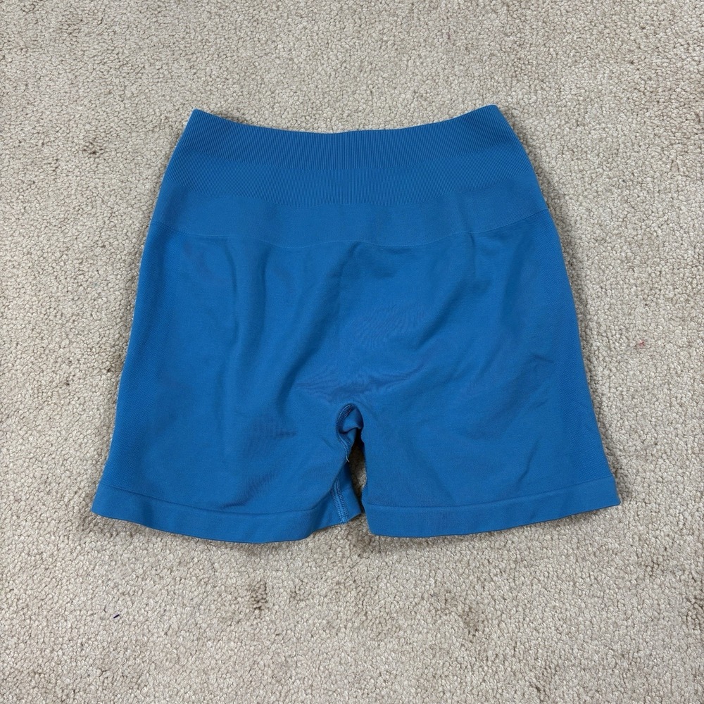 Alphalete Women's Blue Seamless Biker Shorts Small Scrunch Workout